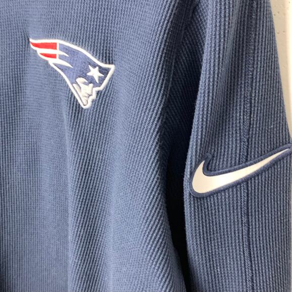 Patriots NFL Nike On Field Apparel Blue Thermal Top Medium Coach Jamael Lett - Picture 7 of 9